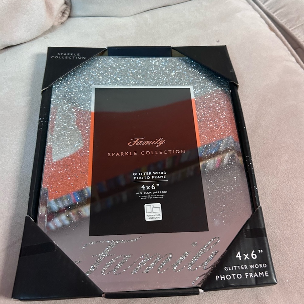 Family Glitter Photo Frame - Silver